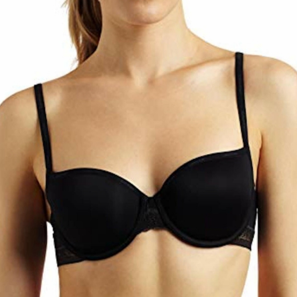 Calvin Klein Black Lace Perfectly Fit Sexy Signature Balconette Bra, Sz 32C